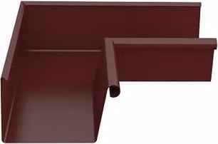 Lindab Rectangular Steel Gutter Internal Angle 90, 140mm, Dark Red