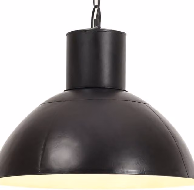 Berkfield Home Round Industrial Hanging Lamp, Black, Diameter: 48 cm, E27, 25 W – 1