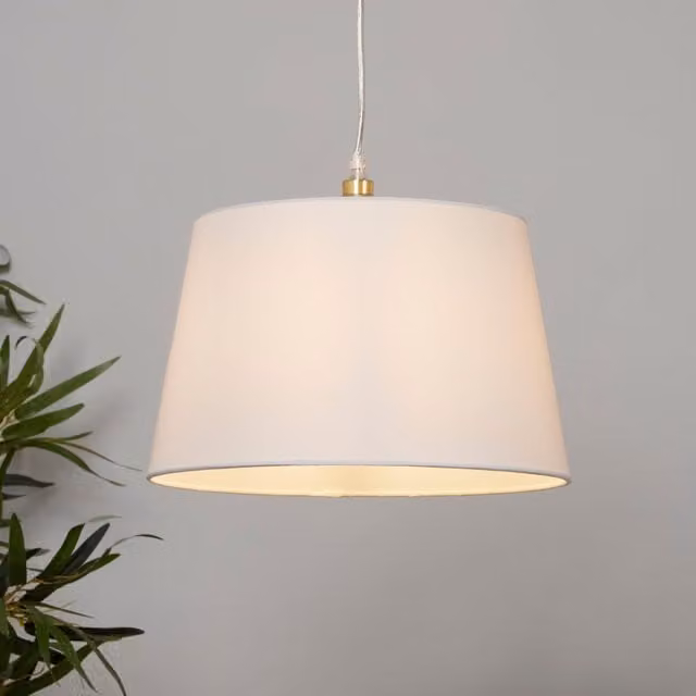 Lighting Collection TC Tapered Cone Fabric Lamp Shade in White, Diameter: 30 cm