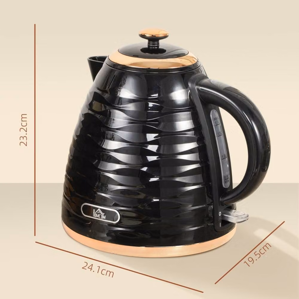 Rolipo 3kW Rapid Boil Honeycomb Kettle in Black, 1.7 l – 3