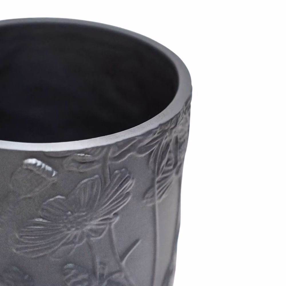Ivyline Kew Stoneware Meadow Planter in Midnight Grey, Diameter: 18 cm – 3