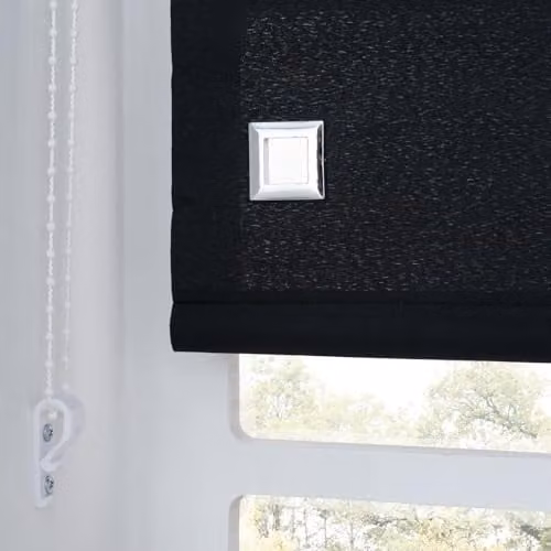 A.Unique Home Trimmable Square Eyelet Roller Blind, Black, W: 60 cm, H: 170 cm – 3