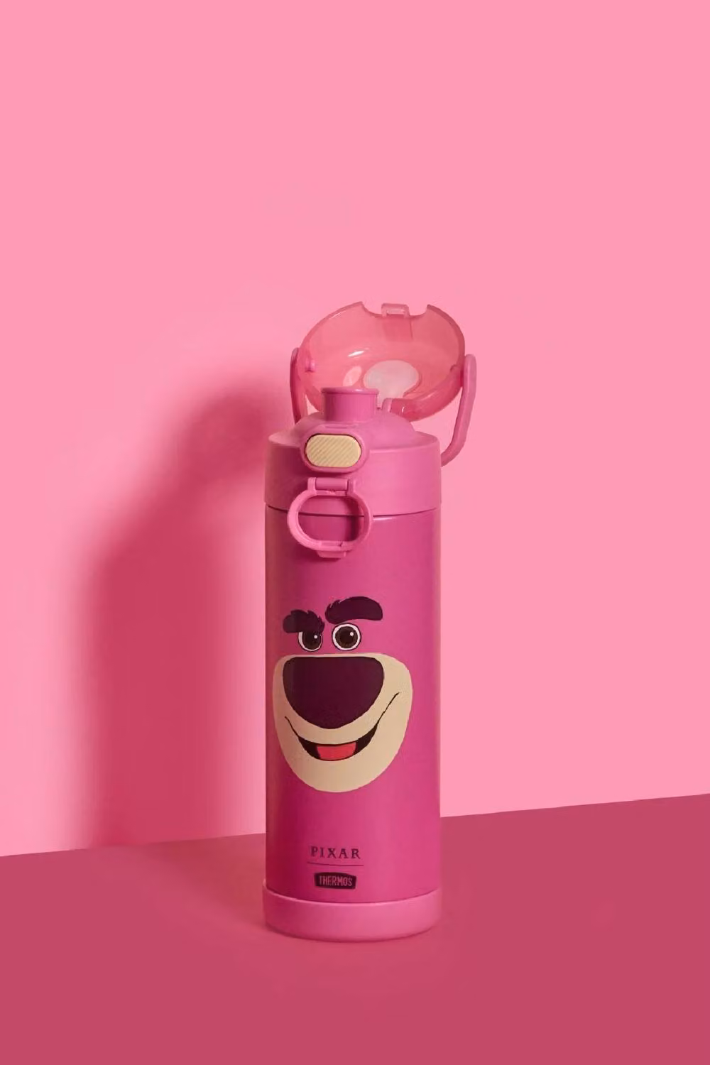 Thermos Disney Toy Story Lotso Stainless Steel Vacuum Insulated Kids Bottle, Pink, 470ml – 2