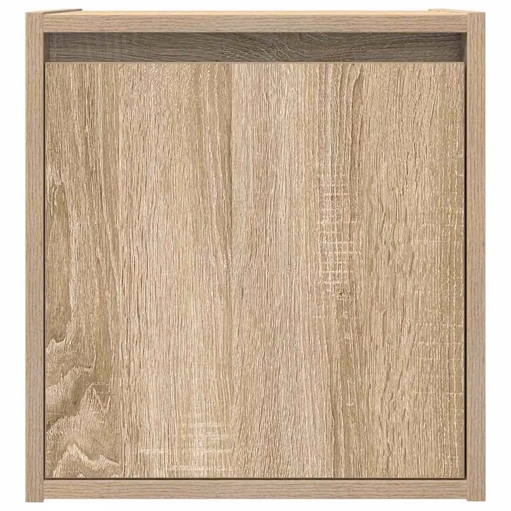 Berkfield Home Set of 2 Durable Wall-Mounted Bedside Cabinets in Sonoma Oak, Tan, W/D/H: 38 x 34 x 40 cm – 3