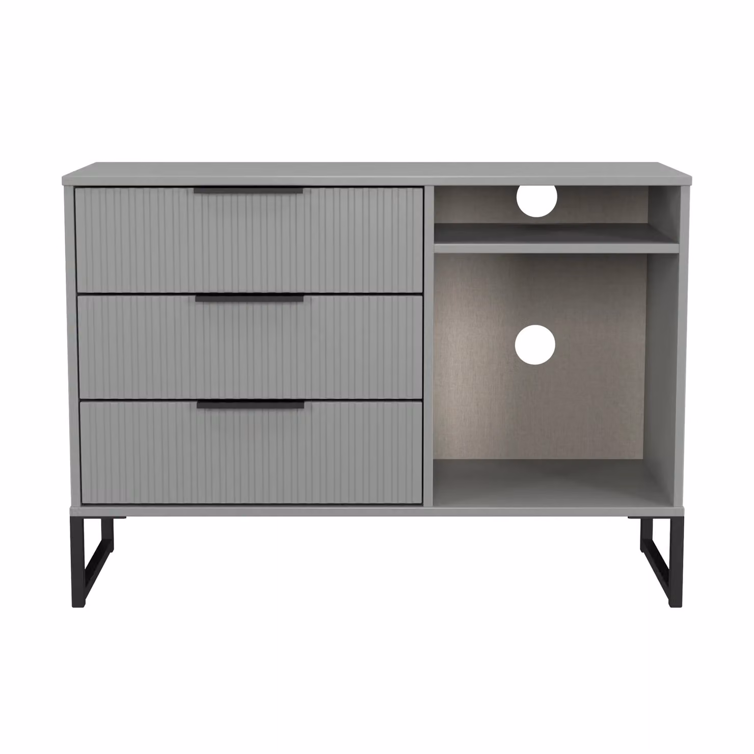 Ready Assembled 2 U Menai 3 Drawer TV Unit in Dark Grey – 2