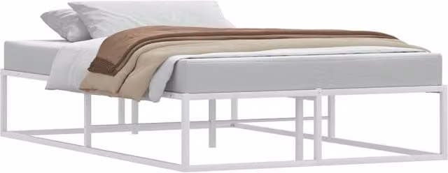 Berkfield Home Elegant Metal Bed Frame in White, Small Double, W/D/H: 120 x 200 cm – 1