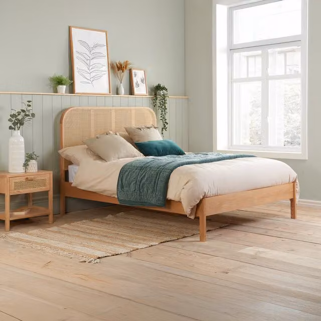 Birlea Margot Rattan Bed in Oak Brown