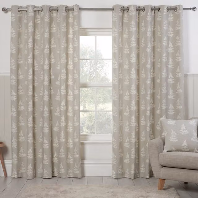 Terrys Esher Silver Floral Eyelet Curtains