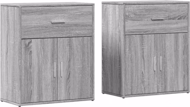 Berkfield Home Set of 2 Modern Grey Sonoma Sideboards in Engineered Wood, W/D/H: 60 x 31 x 70 cm – 1