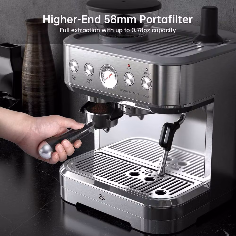London Boutique Silver Bean to Cup Coffee Machine with Grinder and Milk Frother – 5