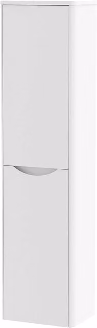 Balterley Modern Wall Mounted 2 Door Bathroom Tall Unit in Satin White, W: 35.6 cm – 1