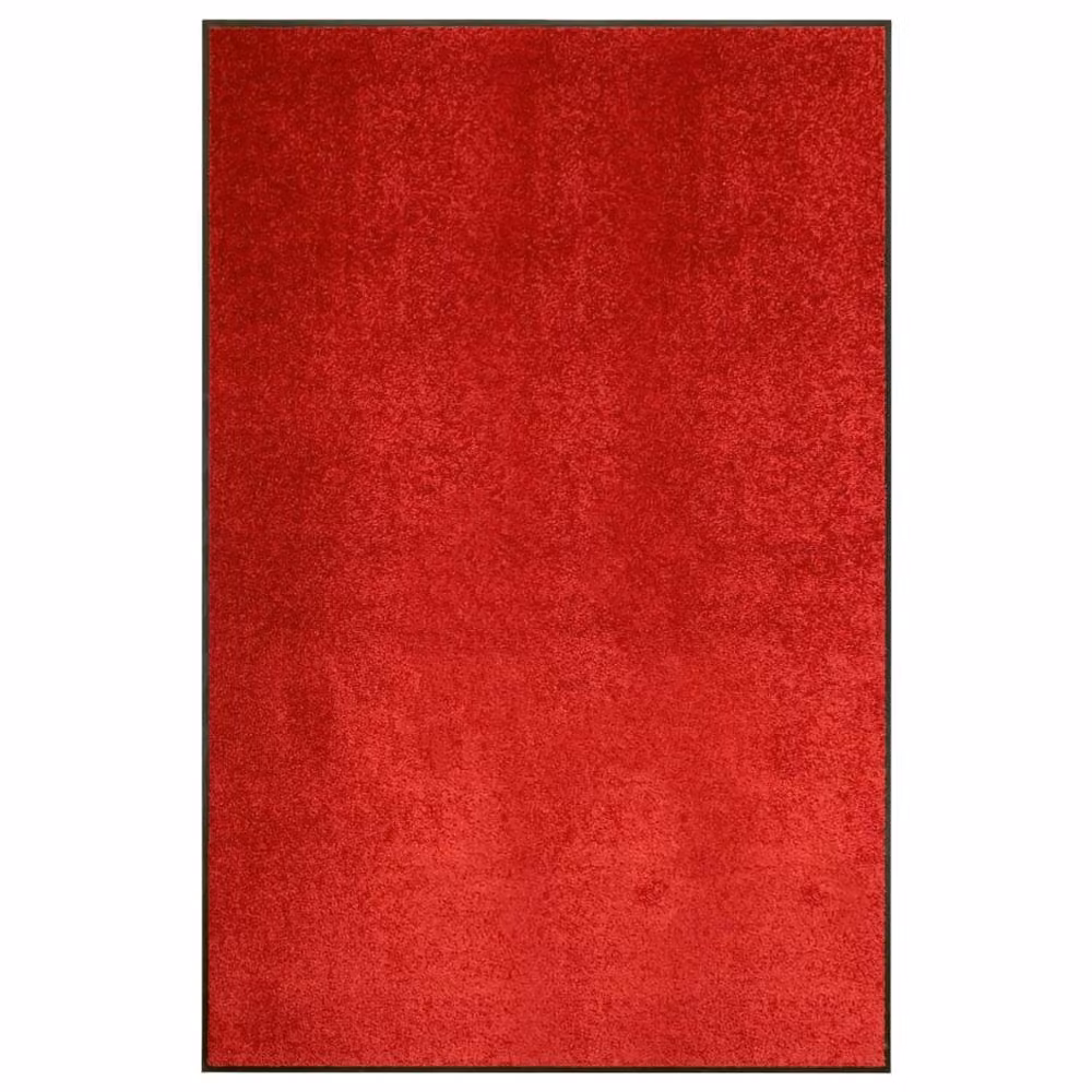 Berkfield Home Washable Non-Slip Red Doormat W/D/H: 120 x 150 cm – 2