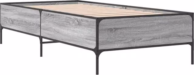 Berkfield Home Sonoma Durable Bed Frame in Grey, W/D/H: 100 x 200 cm