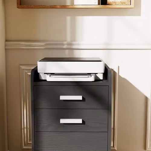 HOMCOM 3 Drawer Filing Cabinet in Black for Home or Office – 7