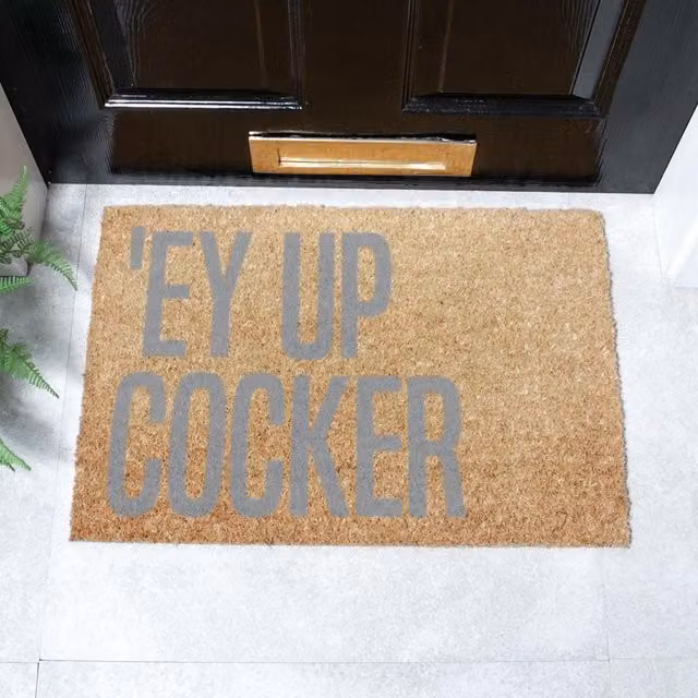 Artsy Mats Grey Ey Up Cocker Spaniel Coir Doormat W/D: 60 x 40 cm – 1