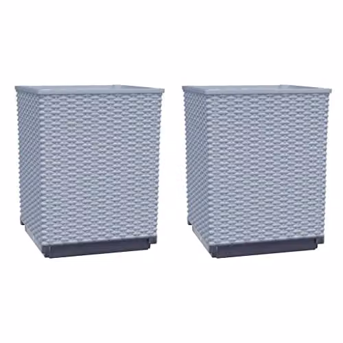 vidaXL 2-Piece Polypropylene Planter Tub Set in Grey, W/D/H: 30 x 30 x 37 cm – 1