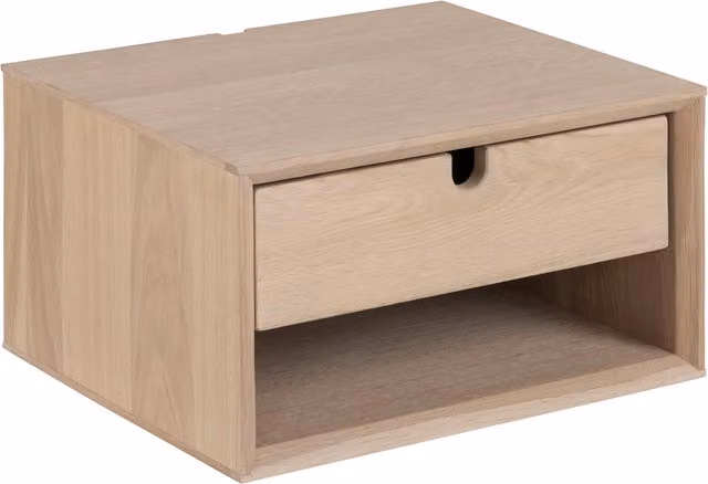 Furniture To Go Century Wall Mountable Bedside Table in White Oak