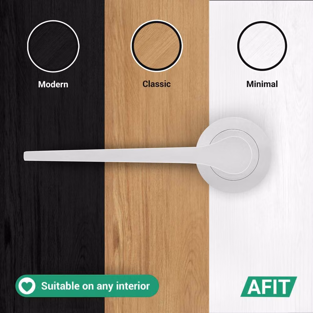 AFIT Polished Chrome Aluminium Door Handle and Latch Set in Silver – 3