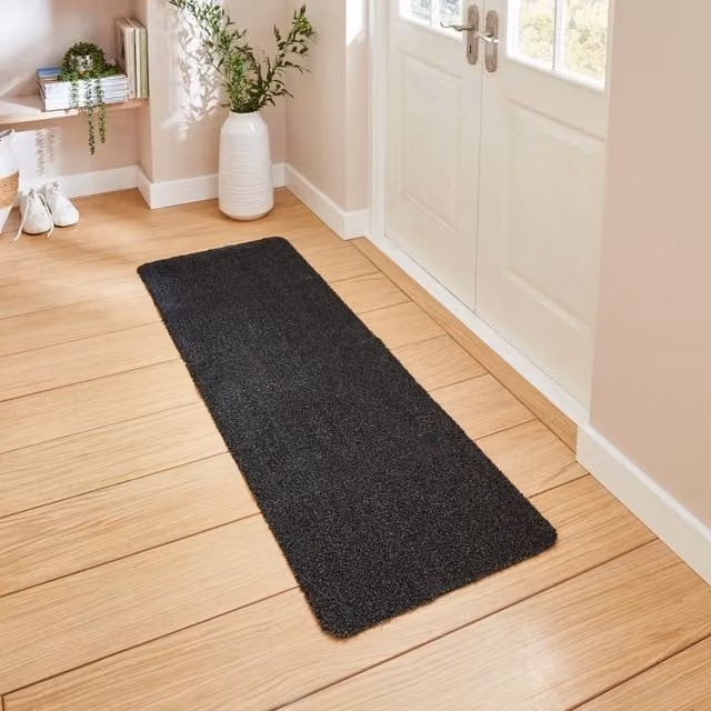 Terrys Maxi Washable Rectangular Rug in Dark Grey