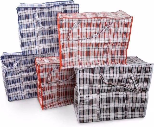 FLAVORA 5 Pack Multicolour Fabric Laundry Bags with Handles, Large – 1