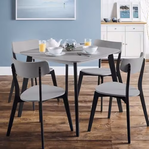 Julian Bowen Casa Square Mid-Century Dining Table in Grey and Black, W/D/H: 90 x 90 x 75 cm – 1