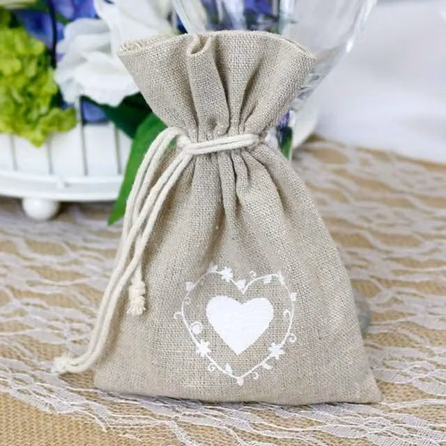 Kingsbury Gifts Large Single Hessian Favour Bag in Natural Beige Jute