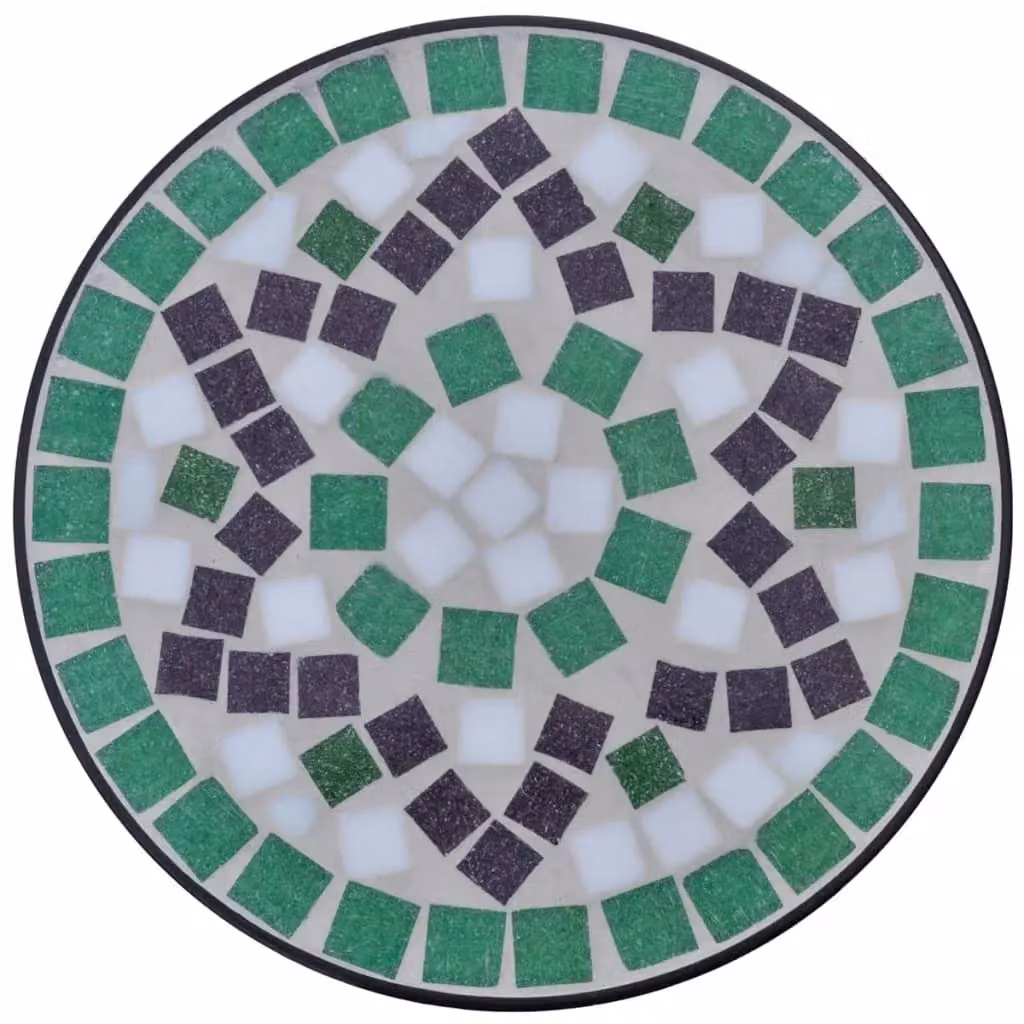 Berkfield Home Mediterranean Mosaic Side Table in Green and White, W/D/H: 30 x 30 x 30 cm – 3