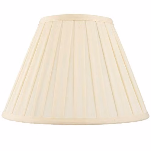 Loops Classic Beige Box Pleated Fabric Tapered Drum Lamp Shade with Reducer Ring, Diameter: 25.4 cm