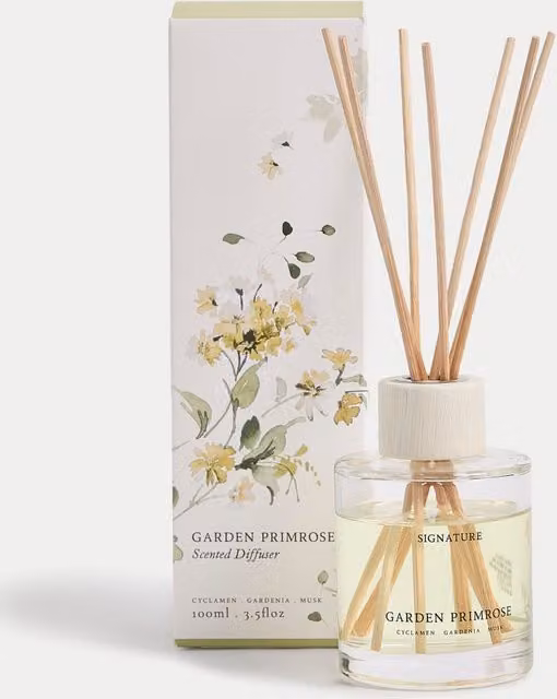 Signature Garden Primrose Pink Reed Diffuser 100ml with Floral, Woody and Gourmand Notes