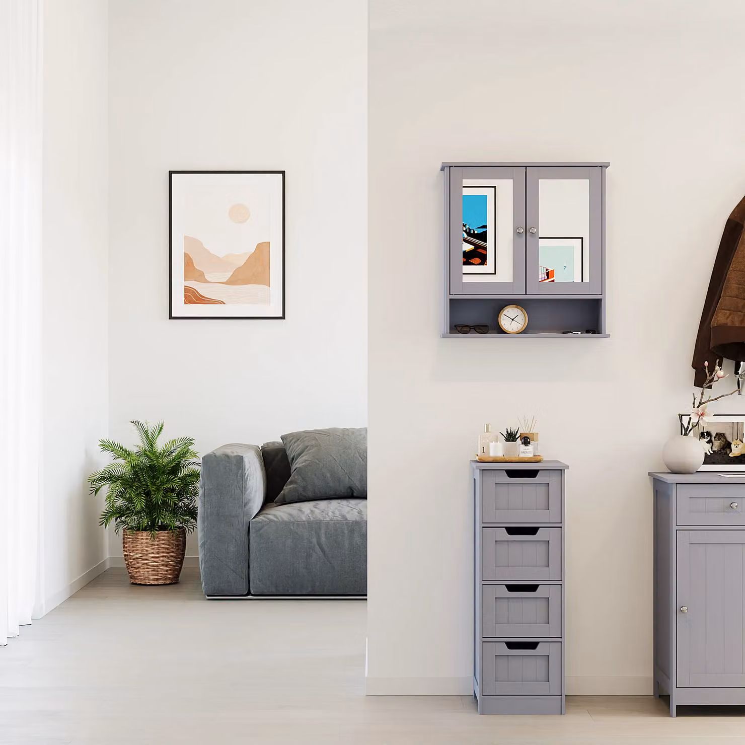Home Discount Vida Priano 4 Drawer Freestanding Bathroom Storage Unit, Dark Grey, W/D/H: 81 x 30 x 30 cm – 3