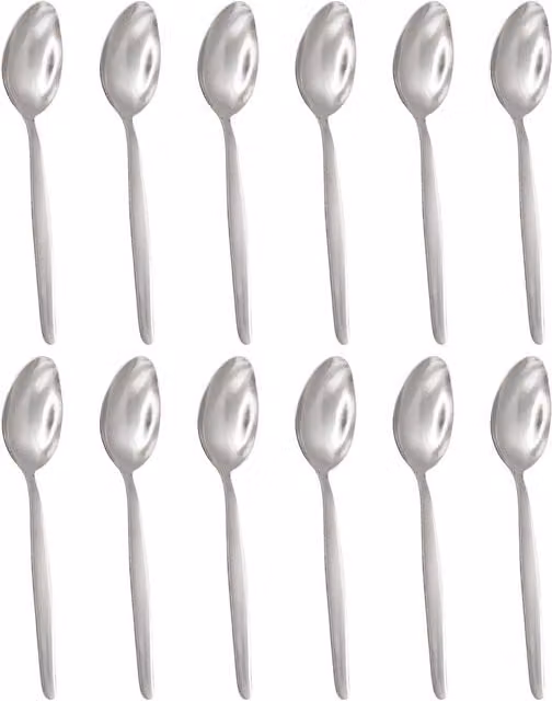 Argon Tableware Polished Stainless Steel Teaspoons, Silver, 19 cm