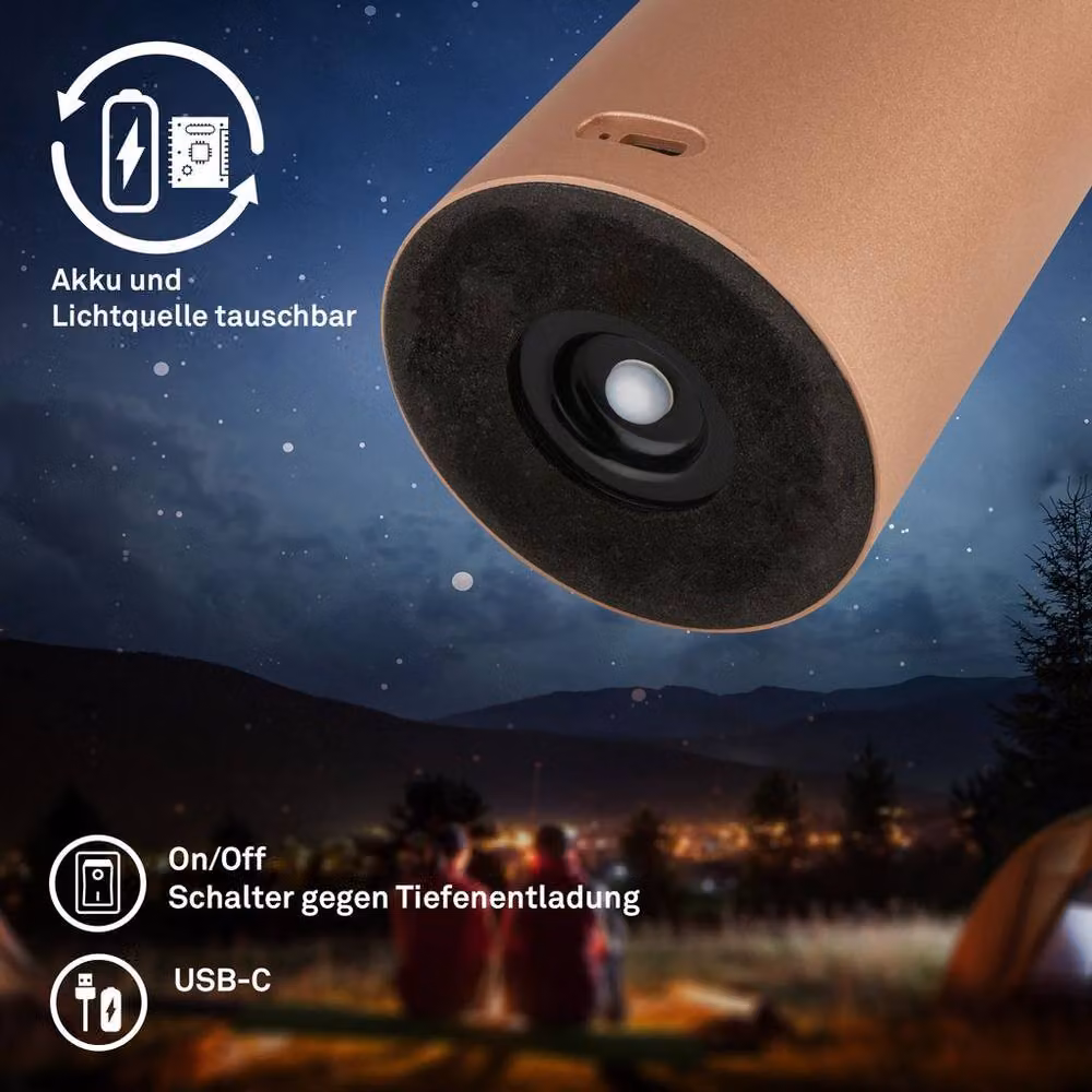 Briloner Rechargeable LED Table Lamp with Touch Dimming, IP44 Outdoor Night Light, Brown, W/D/H: 13 x 20.5 x 20.5 cm – 6
