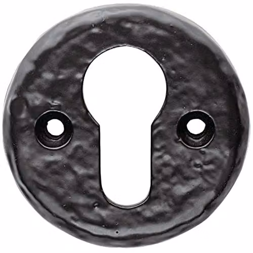 Loops 52mm Euro Profile Round Escutcheon Plate in Black Antique Zinc – 1