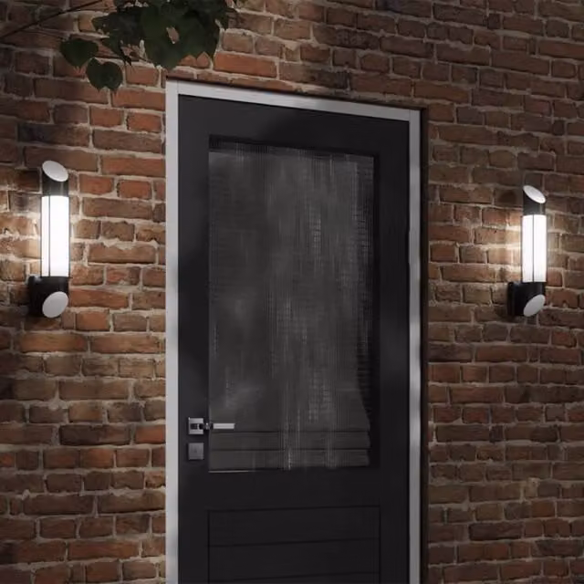 Berkfield Home Modern Black Stainless Steel Outdoor Wall Light – 1
