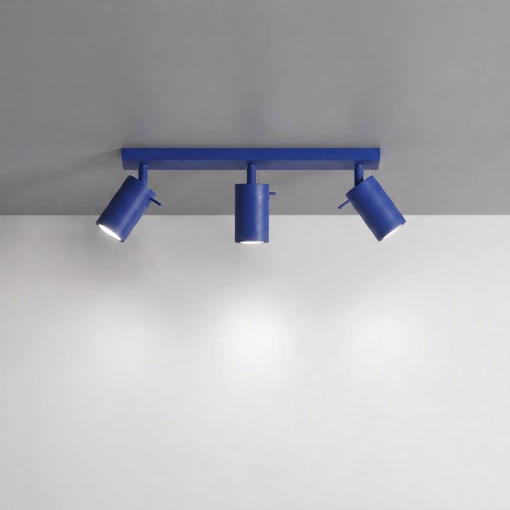 Sollux Lighting Modern Cobalt Blue Ring Ceiling Lamp with 3 Lights, W/D/H: 45 x 16 x 6 cm – 3