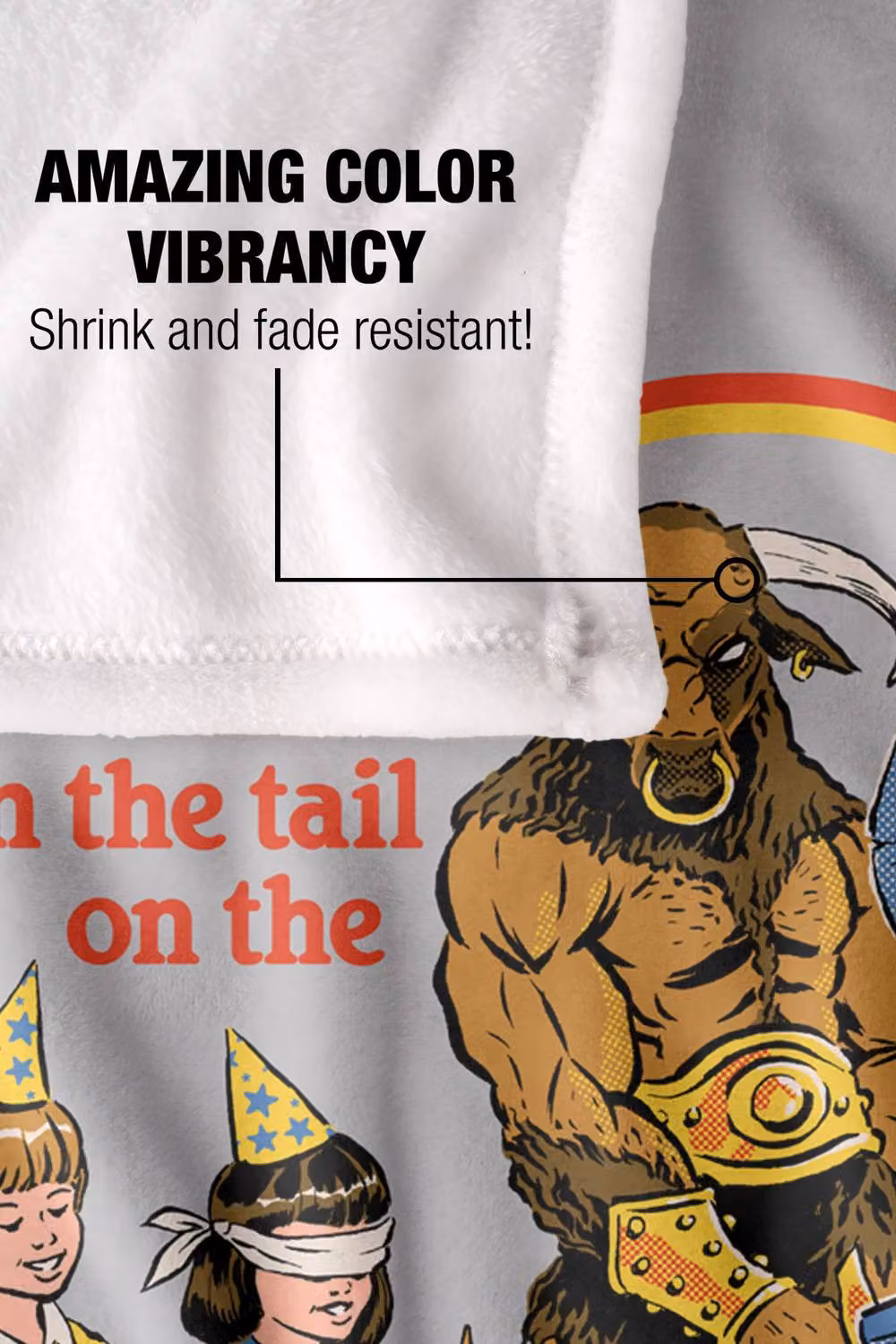 Steven Rhodes Pin The Tail On The Minotaur Super Soft Fleece Throw Blanket, Multicolour, W/D/H: 91 x 147 cm – 3