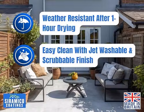 SIRAMICO COATINGS The Patio Paint, 5 Litre, Dark Grey, Water-Based Mould-Resistant Dispersion for Concrete Patios and Walkways – 3