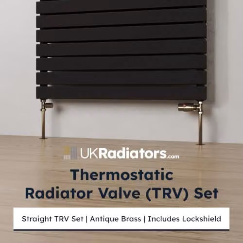UK Radiators Stirling Bold Thermostatic Radiator Valve and Lockshield Corner Set in Antique Brass – 2