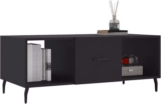 Berkfield Home Modern Black Decorative Coffee Table, W/D/H: 102 x 50 x 40 cm