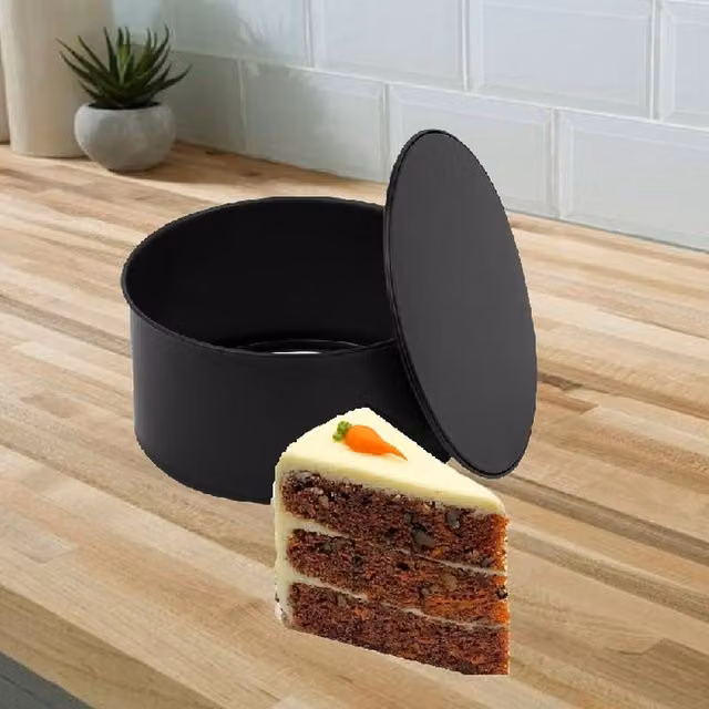 Wham Non-Stick Round Loose Base Springform Cake Tin, Black, W: 17.5 cm, D: 17.5 cm, H: 8.5 cm
