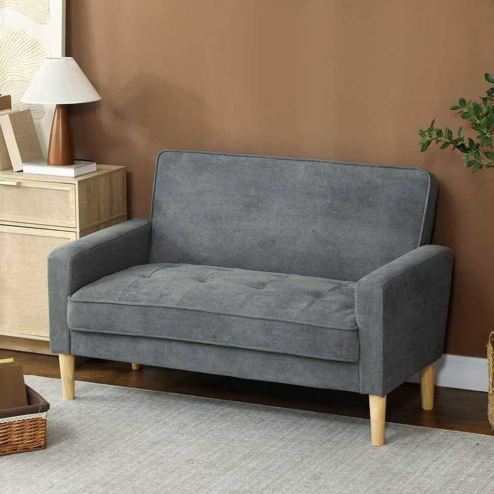 STILVORA 2 Seater Modern Velvet Upholstered Sofa in Grey – 2