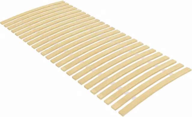 Berkfield Home Slatted Bed Base with 24 Cambered Sprung Wood Slats, Brown, W: 90 cm, L: 200 cm