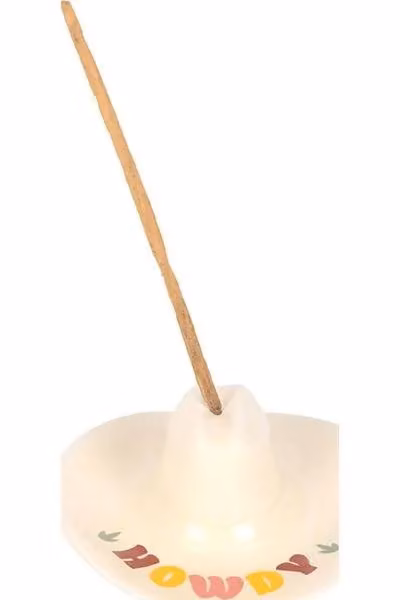 KDMD Howdy Cowboy Hat Ceramic Incense Stick Holder in White – 2