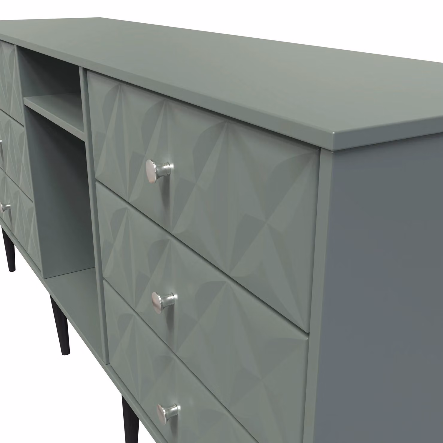 2 U Toledo Ready Assembled 6 Drawer Sideboard in Pale Green – 3