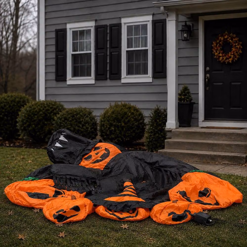 Marco Paul 6ft Inflatable Pumpkin Family LED Halloween Garden Decoration in Orange – 3