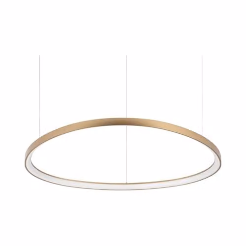 Ideal Lux Gemini 105cm Integrated LED Ring Pendant Ceiling Light in Brass with Warm White 3000K Light
