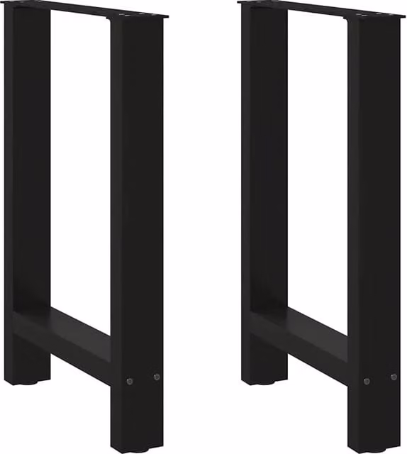Berkfield Home Black Steel Coffee Table Legs, 2 Pieces, Height: 60 cm to 72.5 cm – 1
