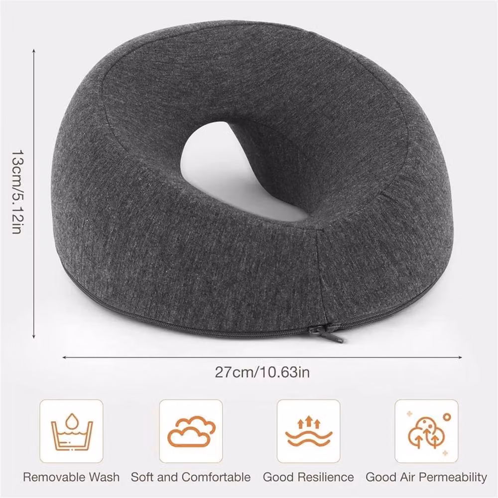 Nordara Ergonomic Memory Foam Face Down Pillow in Dark Grey with Removable Machine Washable Cover – 2