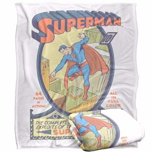 Warner Bros. Superman Silky Touch Super Soft Fleece Throw Blanket, Multicolour, W: 152 cm, D: 127 cm – 1