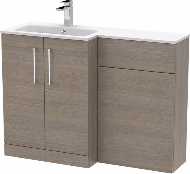 Balterley Bramshall 2 Door Left-Hand Combination Unit in Stone and Brown